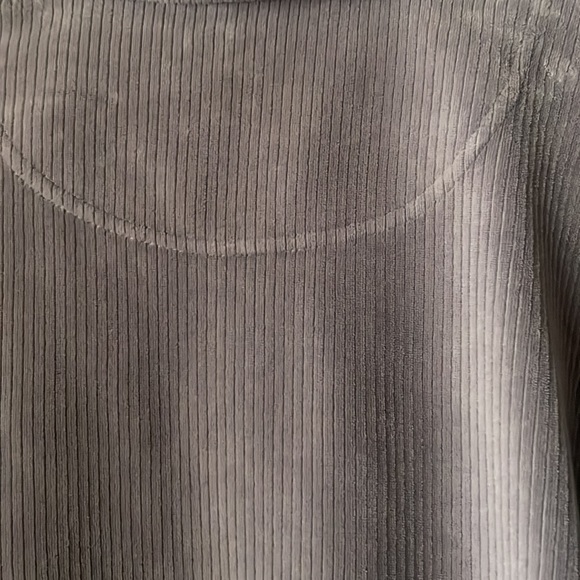 Vintage Liz Claiborne gray velour zip up ribbed sweater! - Picture 6 of 6